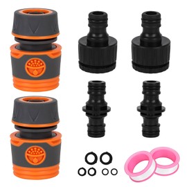 Garden Pipe Connector Hose Tap Connectors and Fittings Kit, Hose Pipe Adapter Attachments (5 Pcs)