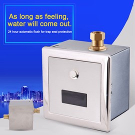 Gavigain Automatic Inductive Toilet Flush Valve, Wall Mount Lavatory Automatic Sensing Urinal Flush Valve, Bath Toilet Faucet Taps
