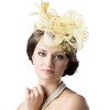 5-Pack Khaki Apricot Fascinator Hat for Women Tea Party Veil
