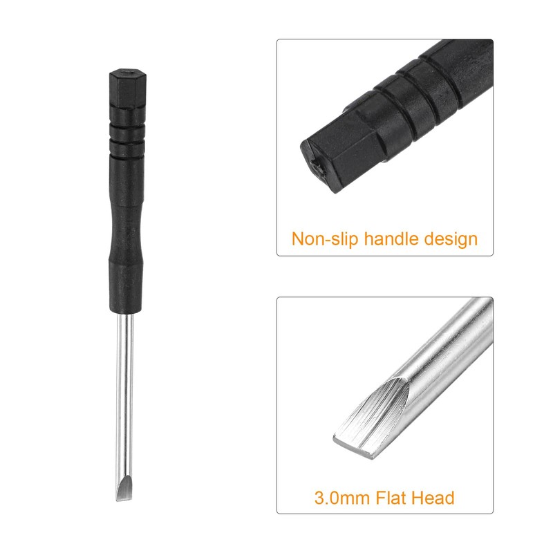 uxcell Mini Slotted Screwdriver, 3.0mm Flat Head for Watch Eyeglasses