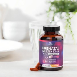 Vitaminas Prenatales Con Ácido Fólico Y Dha Con 120 Softgels Sabor Sin Sabor