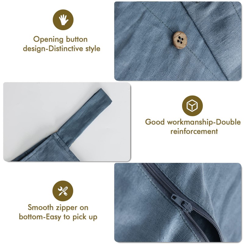 Linen Hanging Laundry Bag, 100% Linen Over The Door Laundry