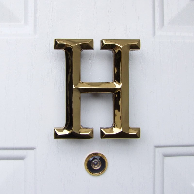Monogram Letter H Door Knocker - Brass