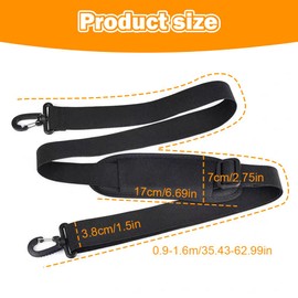 62-Inch Adjustable Padded Shoulder Strap with Soft Cushion ,shoulder strap,bag strap,golf bag strap,Universal Crossbody Strap for Luggage, Laptop Bags,Messenger Briefcases, Handbags, and Sports Gear (