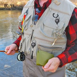 3 Pack Fly Fishing Zinger Retractor: Retractable Keychain with 35" Durable Cord Badge Reel Lanyard - Fishing Rod Tether Accessories and Gear