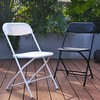 Elevon Folding Plastic Chair with 500-Pound Capacity, Black, 4-Pack