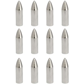 ZYAMY 12pcs Field Tips Target Point Arrowhead Arrow Heads 100 Grain Glue on Target Stainless Steel Arrow Points Wood Arrow Tips for ID 8mm Arrow Archery Accessories, Silver