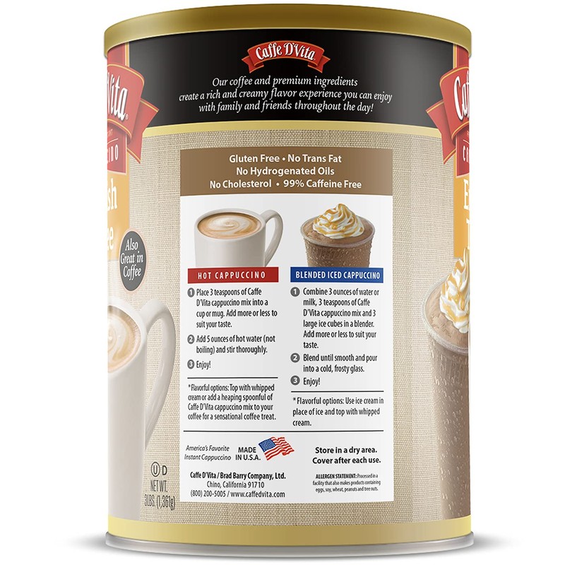 Caffe D'Vita English Toffee Cappuccino Mix - Instant Cappuccino Mix,