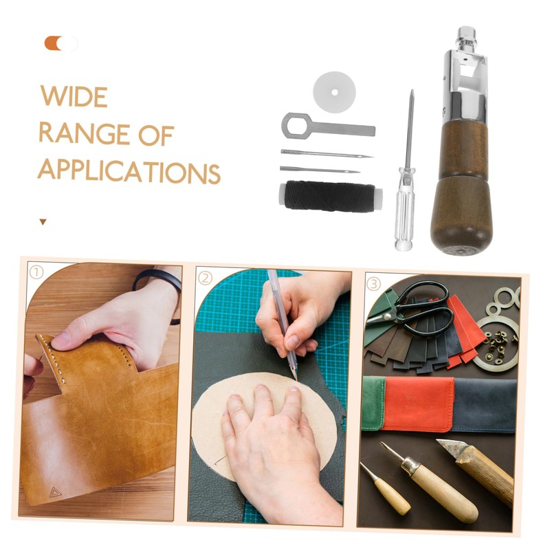 jojofuny 1 Set Leather Awl Kit Manual Leather Tools for