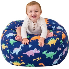 Aubliss Stuffed Animal Bean Bag Storage Chair (Dinosaur, X-Large (48''))