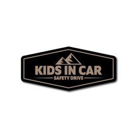 Outdoor Emblem KIDS IN CAR Width 5.9 inches (15 cm) (Black x Beige (Matted))