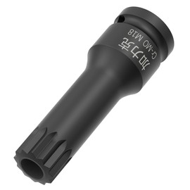 FOCMKEAS 1/2-Inch Drive x M18(18mm) Impact XZN Triple Square Spline Bit Socket, Security Tamper Proof Metric Lengthen Screwdriver Socket Adapter, 3-Inch Length, One-Piece Construction, CR-MO, Black