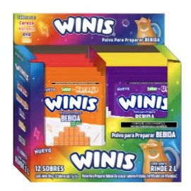 Bebida En Polvo Winis Sabores Frutales 12 Sobres