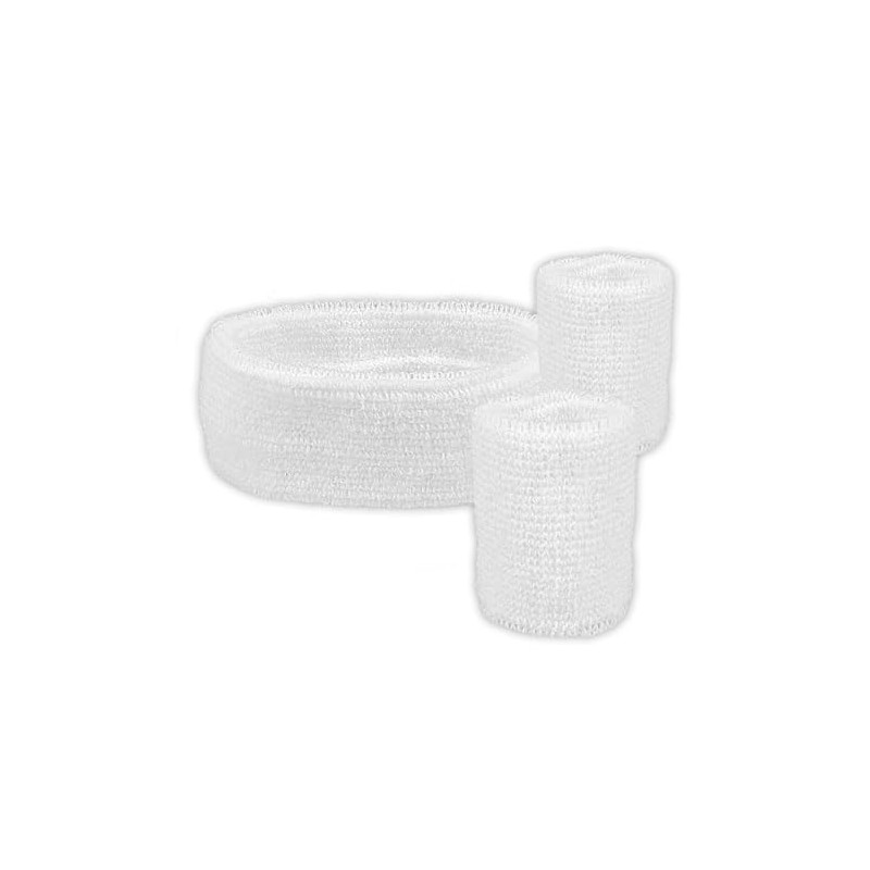 Boland Sweat Band Set, Plain Colour, 3-Pieces, White