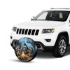 Raccoons Campfire Universal Spare Tire Cover,15 Inch,Cute Waterproof Polyester Wheel