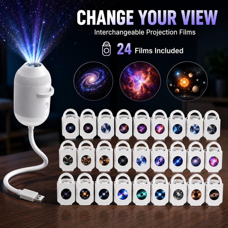 24 Films USB Starry Sky Projector for Room & Car