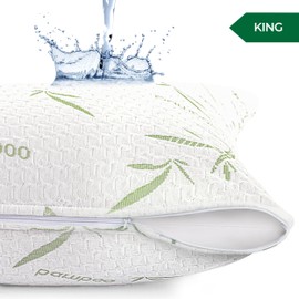Utopia Bedding Bamboo Viscose Waterproof Pillow Protector Zippered (2 Pack) King – Bed Bug Proof Pillow Encasement 20 x 38 Inches