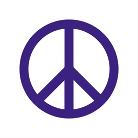Pink Peace Sign Sticker Vinyl Decal Notebook Car Window Laptop 5.5" x 5.5" (Purple)