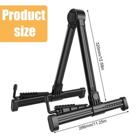 Guitar Stand, Foldable Guitar Stand, Portable A-Frame, Adjustable Guitar Floor Stand, Universal A Shape Stand, Black Guitar Stand, Guitar Accessories for Acoustic Guitar, Electric