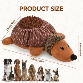 LIFLIX 2 in1 Treat Hiding Dog Toys, Snuffle and Squeaky Plush Dog Toy, Interactive Enrichment Stuffed Toys for Small Medium Large Breeds, Hedgehog Shape