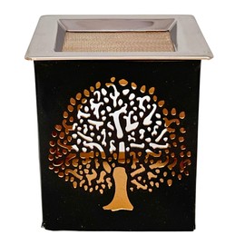 TRINTURA Incense Burner with Incense Strainer and Incense Bowl Tree of Life Tree of Life for Smoking Set Black Gold Square