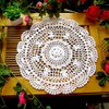 Lelefly Cotton Handmade Crochet lace Table Runners Round Tablecloth Doilies