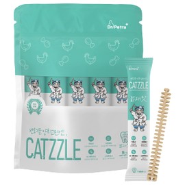 Dr.Petra CATZZLE Cat Treats, Dental Chews for Indoor Cats - Urinary Tract Health (Chicken Flavor), 5 Sticks (1.25 oz.)