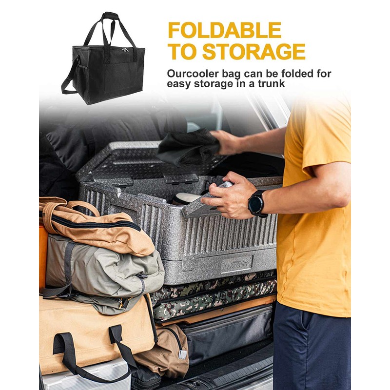 MOXTOYU 30L Cool Bag, Large Lunch Cool Bag with Adjustable