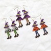 Halloween Witch Dangle Earrings for Women Blue Green Witch Hat