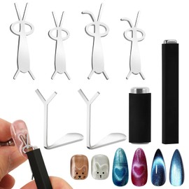 C12rtive Cat Eye Nail Magnet Tool Set,2Pcs Cat Eye Magnet for Nails Pcs Stainless Steel Heart & Rabbit Cat Eye Nail Magnet Tool for Cat Eye Gel Nail Polish,Perfect for DIY or Nail Salon
