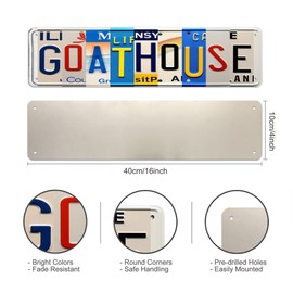 Funny Goat House Metal Sign Goat Gifts for Goat Lover Metal Wall Decor Sign Cute Goat Accessories Wall Decor for Farmhouse Home Bedroom Garage 4x16 Inches