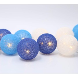 Ciskotu LED Lichterkette Baumwollkugeln mit Stecker, 3,8m 20er Cotton Ball Lichterketten Kugeln Nachtlicht fr Weihnachten, Hochzeit, Party, Zimmer, Wohnheim, Innen Deko