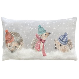 Evans Lichfield Snowy Hedgys Cushion Cover, 30 x 50cm
