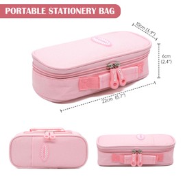 LJCZKA Pencil Case Large Capacity for Boys Girls, Pencil Pouch Portable Stationery Organiser for Office College School, 22x9.8x6cm
