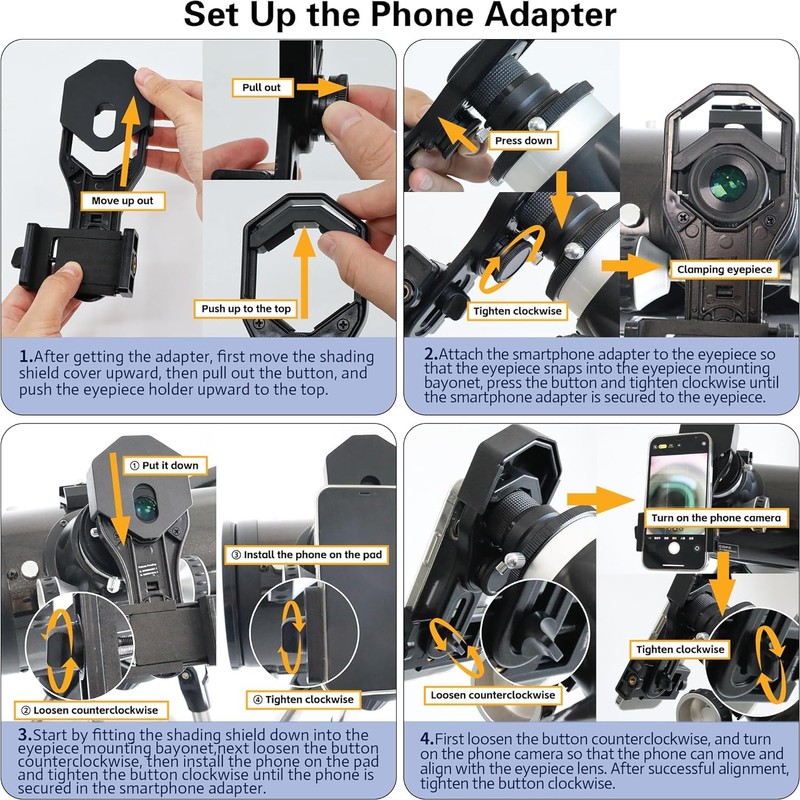 Tydeux Telescope Phone Adapter - Universal Smartphone Adapter Mount Working
