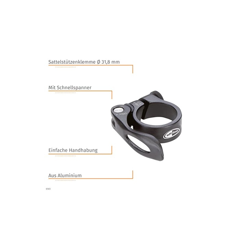 Off-Limit Seat Post Clamp with Large Lever - Black