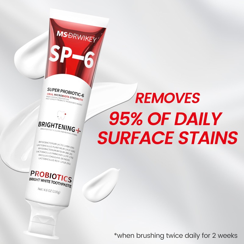 MSDRWIKEY SP-6 Toothpaste, Cooling Fresh Breath, and 7-Pro Whitening Toothpaste
