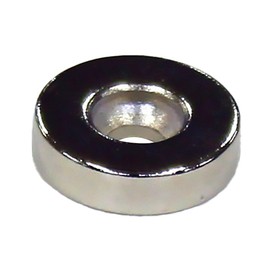 Wake Sangyo NMG-027 Neodymium Magnet with Hole, Round Magnet, 0.6 x 0.2 inches (15 x 4 mm), Small Size, 1 Piece