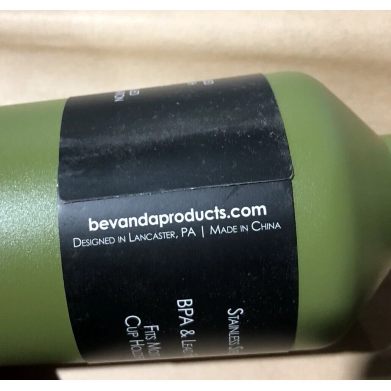 Bevanda Water Bottle 16 oz Olive Green, Holds Hot or