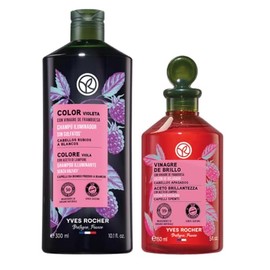 Yves Rocher Set Capilar Brillo Revelador Rubios, Blancos y Grises: Shampoo Iluminador (300 Ml) + Enjuage Capilar con Vinagre de Frambuesa (150 Ml)
