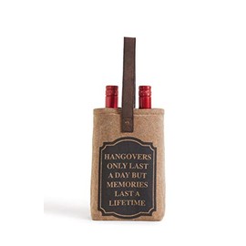 Mona B. Upcyled-Recycled Vintage Inspired Humor Laugh Out Loud Bar Accessories (Double Wine Bag- Memories)