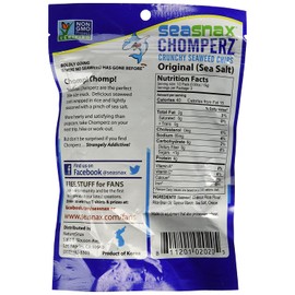 Seasnax Chomperz Crunchy Seaweed Chips, Original, 1 oz
