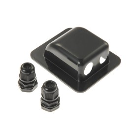 LINKSOLAR Weatherproof ABS Solar Double Cable Entry Gland,Curved Cable Connector