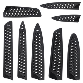 LXUEJIE 8 Pcs Universal Knife Guards Set, Plastic Safety Knife Covers Black Knives Sheath Blade Protector Kitchen Knives Sheath for Paring Utility Bread Chef Knifes
