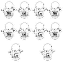 Xiahuyu 10 Pcs CNA Gifts CNA Keychain CNA Appreciation Gifts CNA Coworker Gifts CNA Leaving Gifts CNA Retirement Gifts CNA Thank You Gifts Christmas Birthday Gifts CNA Gifts for CNA Week