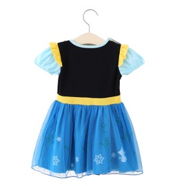 Lito Angels Princess Tulle Dress Up Costume for Baby Girls, Cotton Outfit Casual Wear, Age 12-18 Months, Blue 196