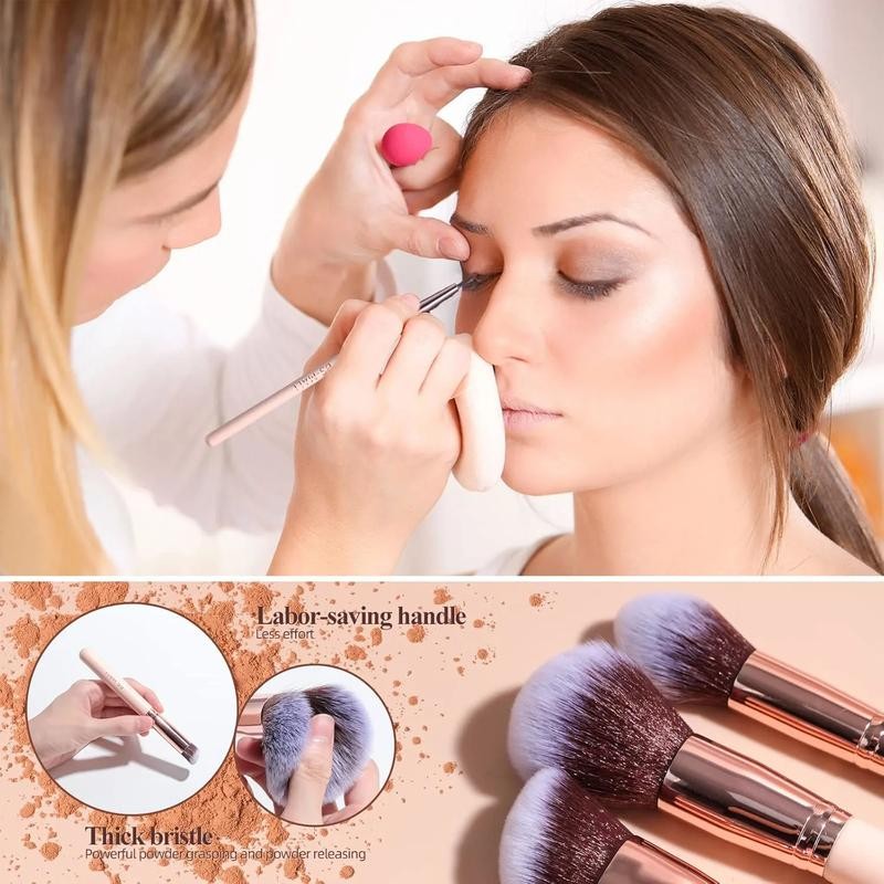 Makeup Brushes Premium Synthetic Foundation Powder Concealers Eye Shadows 18