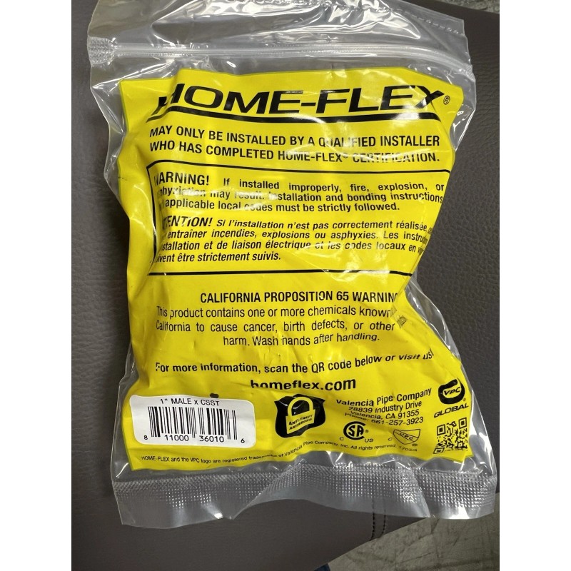 HOME-FLEX1 in. CSST x 1 in. MIPT Brass Male Adapter