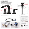 PARLOS Waterfall Widespread Two-Handle Bathroom Faucet with Metal Pop Up