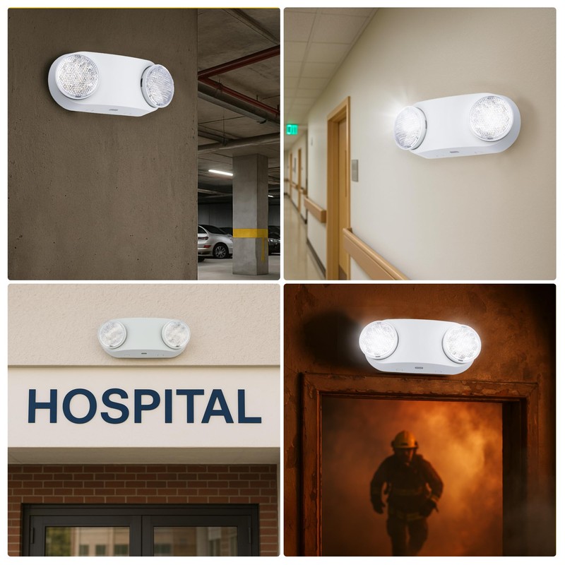 GRUENLICH LED Emergency Light with Battery Backup, 2 Adjustable Bug